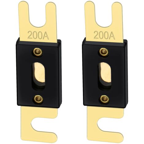 Lot de 2 Fusible ANL 200 A Or Et Noir Pour Système Audio Voiture
