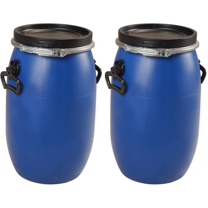 Multitanks - Lot de 2 fûts de 30L pehd à ouverture totale pour produits chimiques et alimentaires