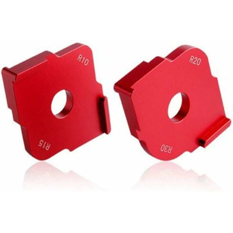 SNQ - Lot de 2 gabarits d'angle en alliage d'aluminium pour bois R10 R15 R20 R30, outils de menuiserie ronds