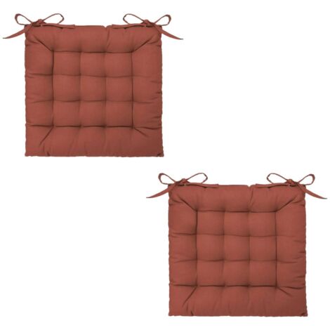 Lot de 2 galettes de chaise carrées en coton ANJALI