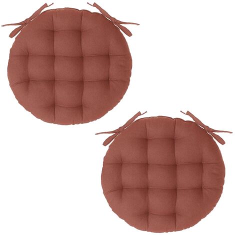 Lot de 2 galettes de chaise rondes en coton