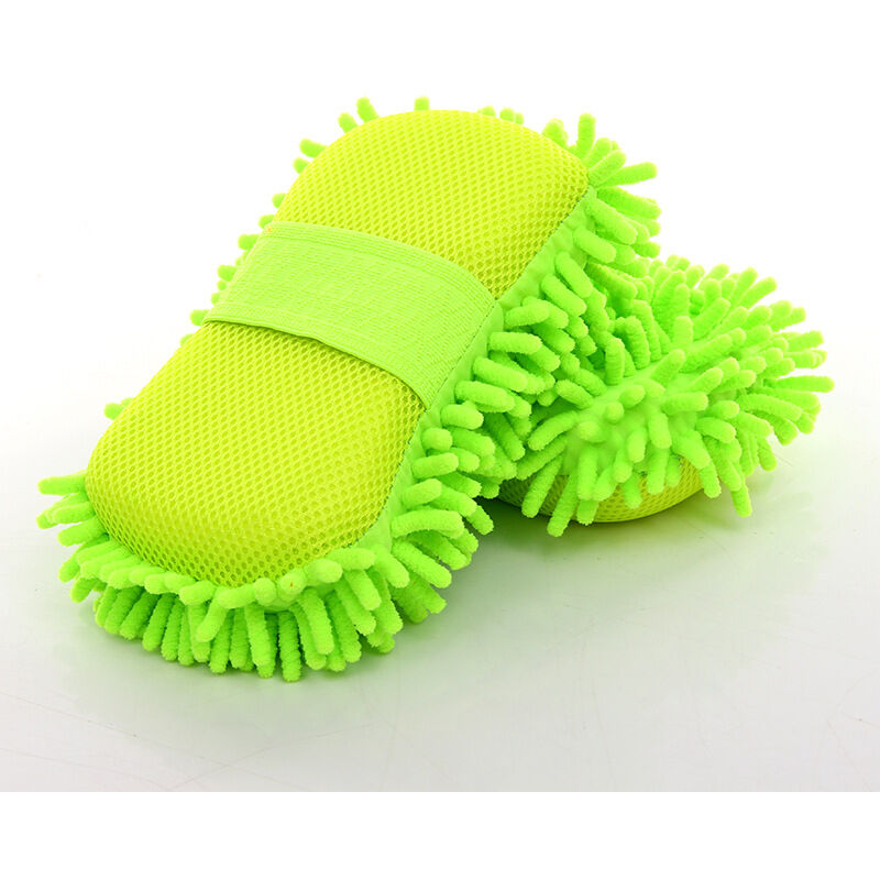 lot de 2 gants de lavage pour voiture - grande éponge super absorbante - entretien de la voiture - outil de lavage de voiture - éponge corail - jaune