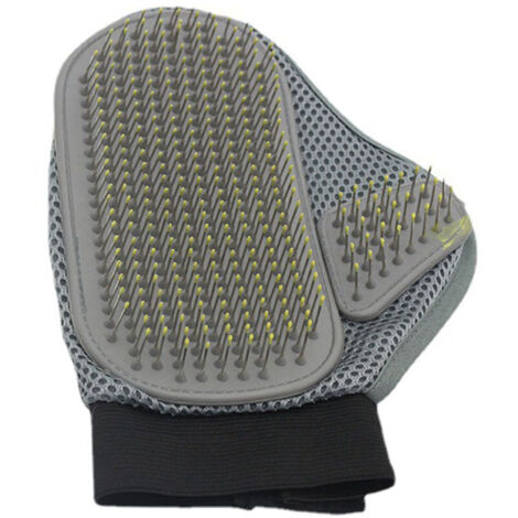 Lot de 2 gants de massage et de toilettage pour animaux, permettant de brosser et masser tout en retirant les poils morts