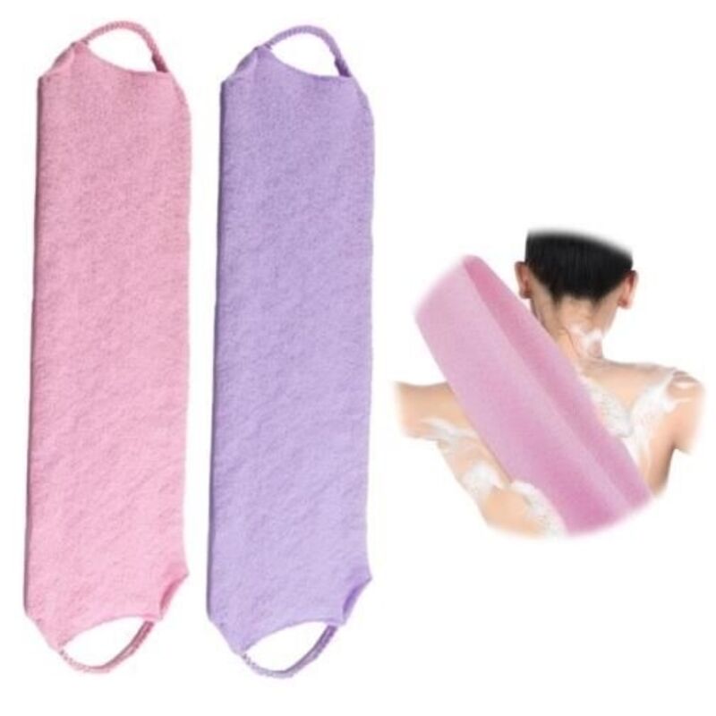 Lot de 2 gants de toilette exfoliants pour le dos avec corde extensible,structure de massage,parfait pour la douche et enlever - fy