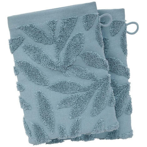 Lot de 2 Gants de Toilette "Tencel" 15x21cm Bleu