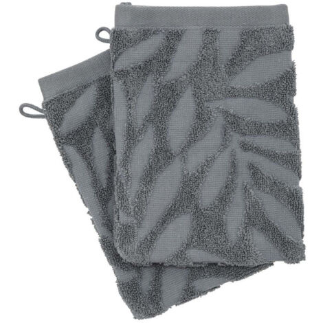 Lot de 2 Gants de Toilette "Tencel" 15x21cm Gris