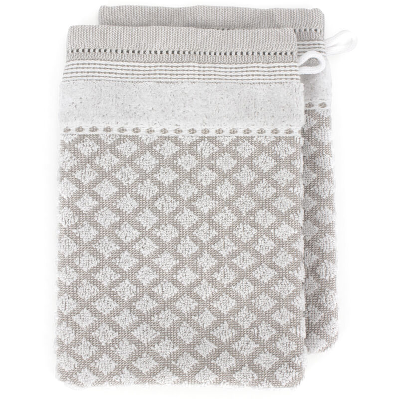 LINNEA Lot de 2 gants de toilette 16x21 cm linen blanc