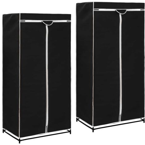 Lot de 2 Garde-robes modernes,Armoire de rangement Penderie,Armoire de vêtements Noir 75x50x160 cm -BonneVie65168