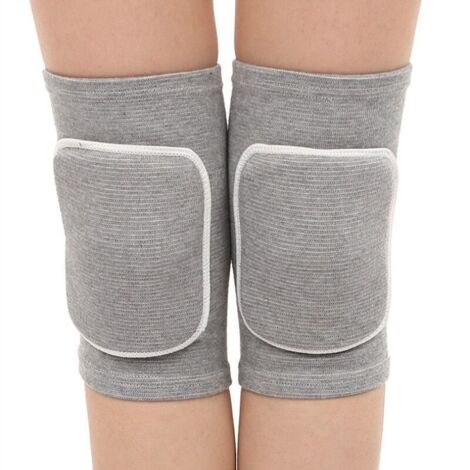 Lot de 2 genouillères de danse,genouillères protection sport de compression respirant et antidérapant maintien,genouillères élastiques unisexes,pour danse, football, jogging, yoga,Gris