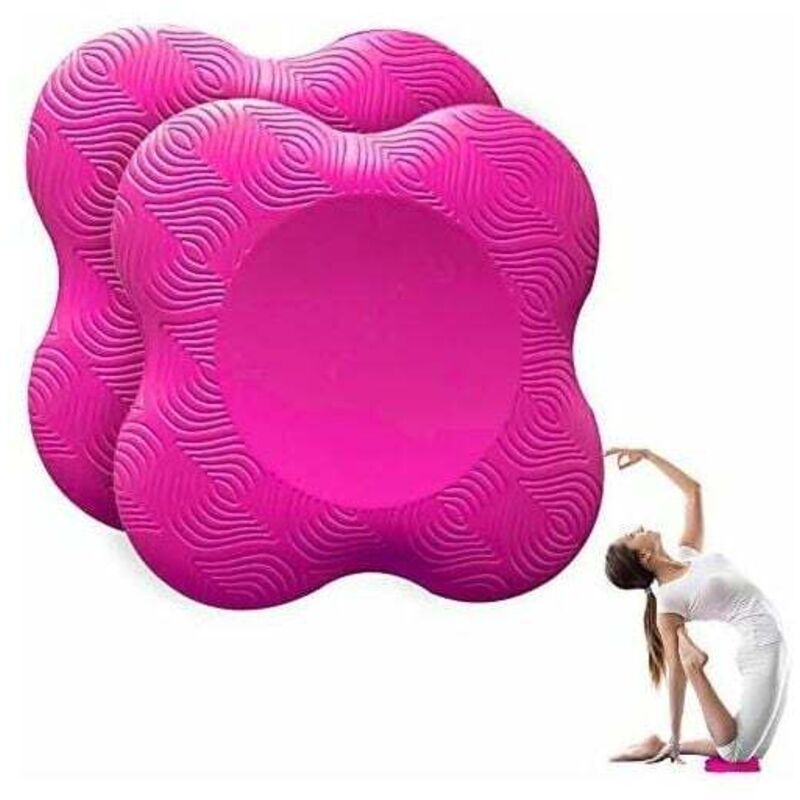 Lot de 2 Genouillères de Yoga - Tapis Antidérapants pour Protéger les Genoux et les Coudes (Rose)