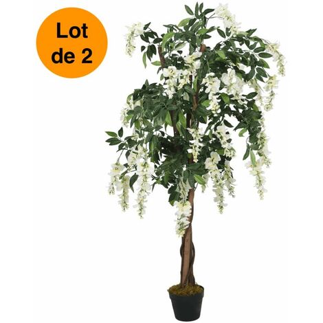 Lot de 2 Glycines 180 cm Artificielles. Pour une décoration d'intérieur Sublimée