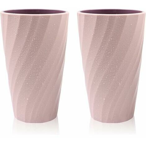Lot de 2 gobelets de Salle de Bain incassables, Doux et Durable, pour Brosse à Dents (Rose)