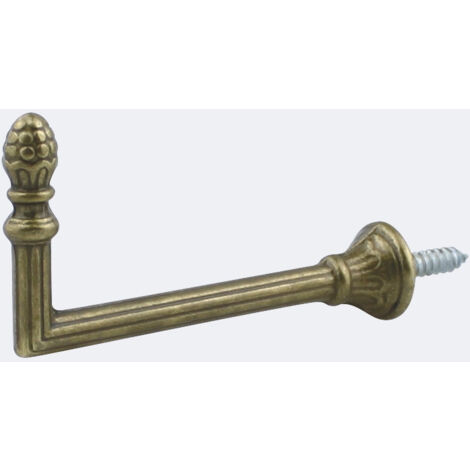 Lot de 2 Gonds Graine de 85mm en Laiton Patiné pour tringles à rideaux - BOULET