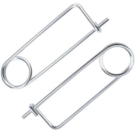 Lot de 2 goupilles de verrouillage à grande tige, M6 x 200 robuste, goupilles de sécurité en acier en forme de broche pour ferme, pelouse, jardin, attelage