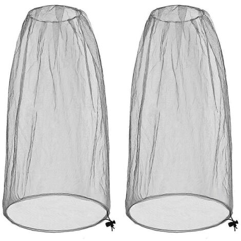 Lot de 2 grandes moustiquaires (99 x 66 cm), grises.