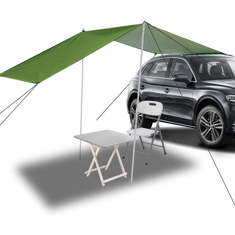 LIFCAUSAL Store-Auto Polyvalent Tente Arrière Imperméable pour Camping-Car avec Toile Oxford 210D Revêtu Argent Idéal pour Randonnée, Pêche et