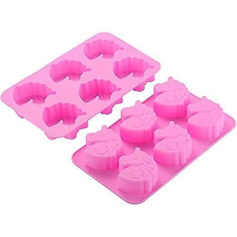 lot De 2 Grands Moules  Chocolat En Silicone Pour Gteau Licorne Plus Pais Pour Faire Du Chocolat, De La Gele, Des Glaons, Des Bonbons, Des Gteaux,