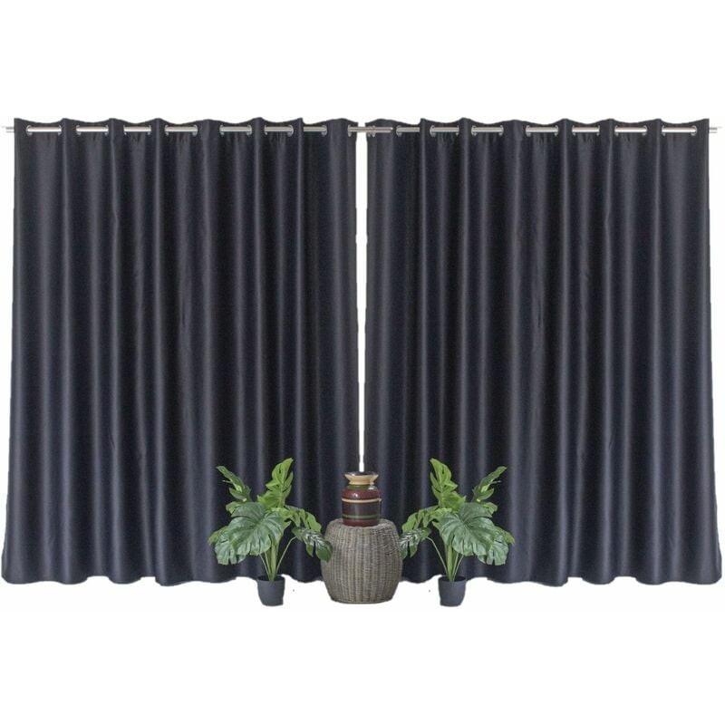 Lot de 2 grands Rideaux unis occultants avec œillets