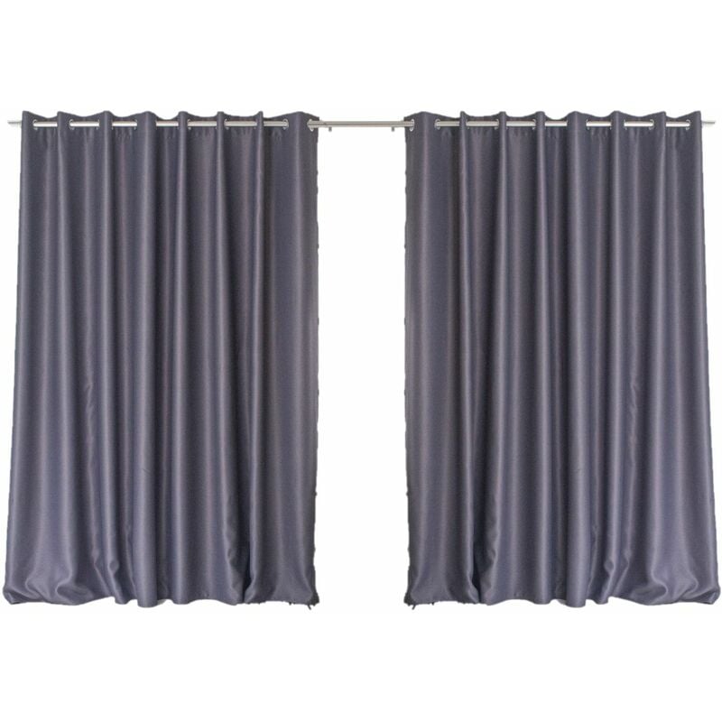 Lot de 2 grands Rideaux unis occultants avec œillets