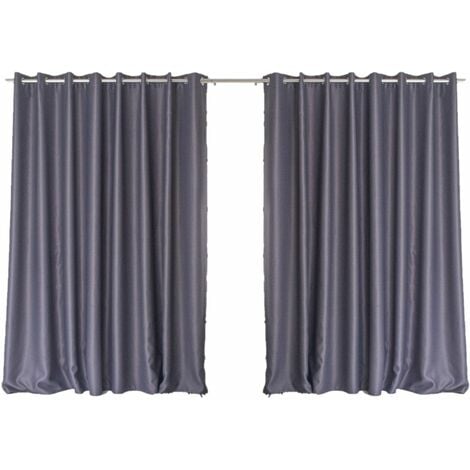 Lot de 2 grands Rideaux unis occultants avec œillets