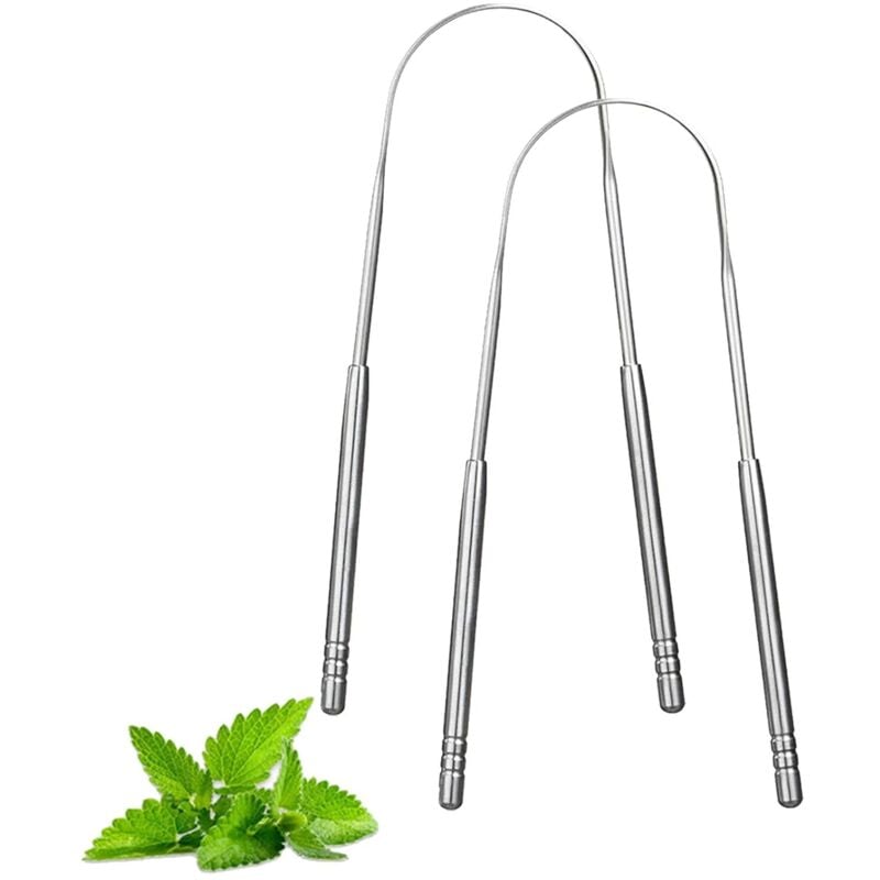 Fei Yu - Lot de 2 gratte-langues en acier inoxydable pour adultes