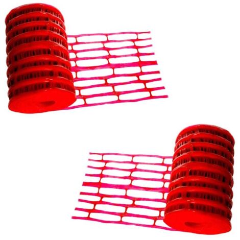 Lot de 2 grillages avertisseur rouge électrique 25 m x 30 cm