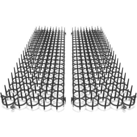 Lot de 2 Grilles Anti-nuisibles - Pic Anti Pigeons, Oiseaux, Chats - Repulsif Naturel et Ecologique pour Jardinières et Potagers - Protection Immédiate - Découpable et Modulable - 49 X 14 CM