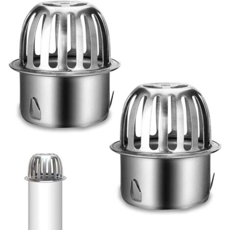 Lot de 2 Grilles de Protection Anti-Feuilles pour Gouttières avec Filtres et Tuyau de Descente