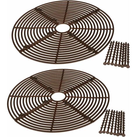 Lot de 2 grilles de protection pour pots de fleurs, anti-chats, sécurité bébé, enfants et animaux domestiques, 30 cm, marron