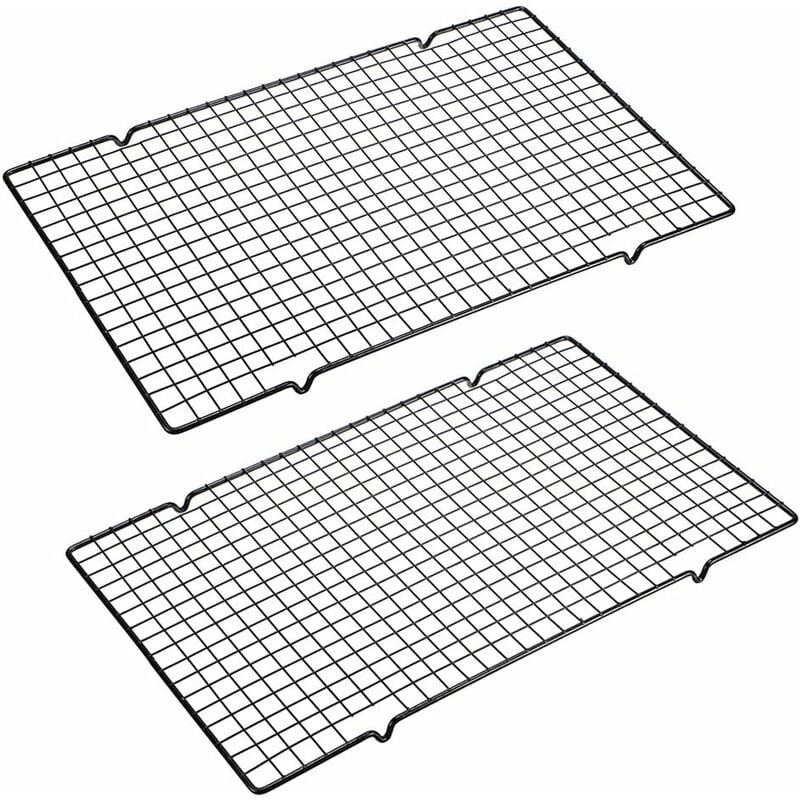 Heytea - Lot de 2 grilles de refroidissement de cuisson, 25,4 x 40,6 cm, grille de refroidissement résistante au four en fil métallique antiadhésif