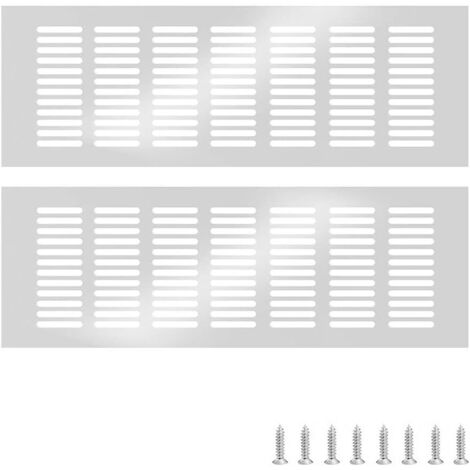 Lot de 2 Grilles de Ventilation en Aluminium Argenté 300 x 100 mm