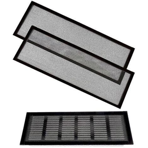 Lot de 2 grilles de ventilation/pièges de sol noirs 4x10 -