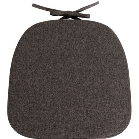 Lot de 2- Gris foncé  coussins de chaise semi-circulaires - 36 x 36 cm - Antidérapants - Pour chaise de jardin, cuisine ou salle à manger - Avec rubans - Pour l'extérieur et l'intérieur
