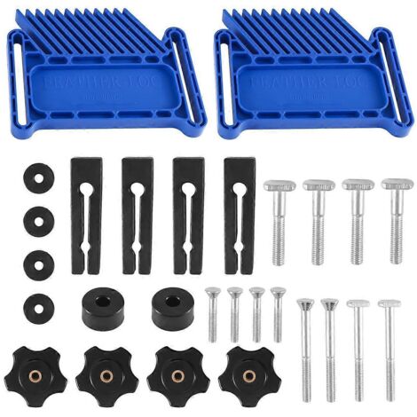 Lot de 2 guides de coupe pour scies circulaires, tables de défonceuse et scies à ruban, -Bleu--