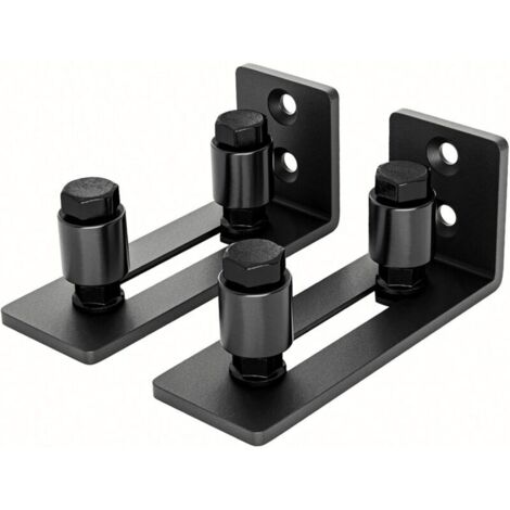 Lot de 2 guides de sol pour porte de grange coulissante – Fonte solide avec revêtement en poudre – Épaisseur 5mm, Longueur 4,72 pouces