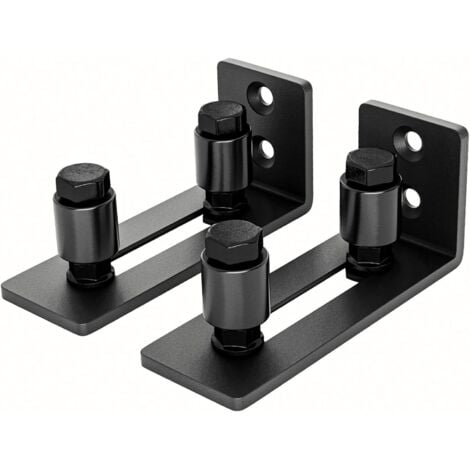 SHMSHNG Lot de 2 guides de sol pour porte de grange coulissante - Noir - RWGarniture de porte coulissante