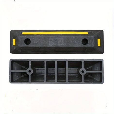 Lot de 2 guides de stationnement en caoutchouc pour garage – Butées de roues épaissies, hauteur réglable, bandes jaunes haute visibilité pour stationnement sécurisé