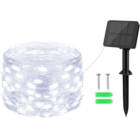 Lot de 2 Guirlande Lumineuse Extérieur Solaire, 20M 200 LED Guirlande Guinguette Extérieure Etanche Décoration Lumière