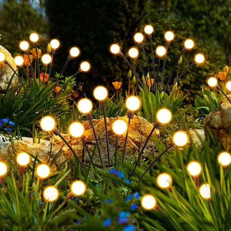Lot de 2 guirlandes lumineuses de jardin Firefly, chacune composée de 6 LED.