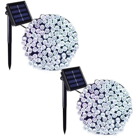 Lot de 2 guirlandes lumineuses solaires de Noël 200 LED, 72,2 p