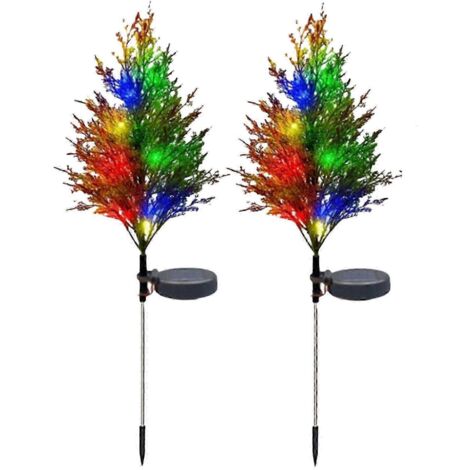 Lot de 2 guirlandes solaires de jardin pour sapin de Noël, allée, cour ou terrasse