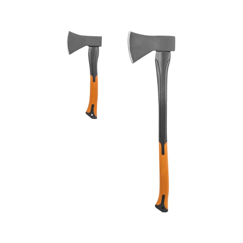 Gt Garden - Lot de 2 haches avec manche en fibre de verre : hache + hachette