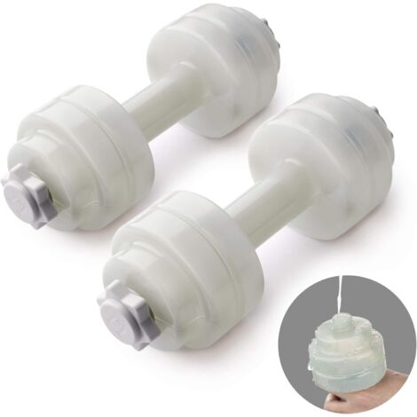 Lot de 2 Haltères Remplis d’Eau Portable Pratique Ecologique Sécuritaire Surtout Convient pour Femme et Adolescent Gris-Fei Yu