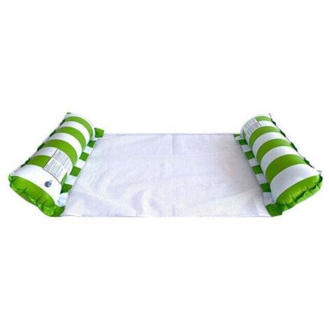 Lot de 2 Hamac Gonflable Piscine，4-en-1 Gonflables pour piscine (selle, fauteuil, hamac, drifter) hamac d'eau, Flottant Chaise Longue pour Adultes et Enfants. (Vert + Jaune)