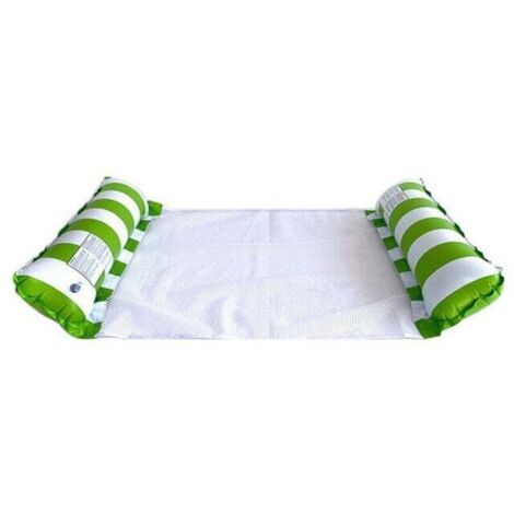 Lot de 2 Hamac Gonflable Piscine，4-en-1 Gonflables pour piscine (selle, fauteuil, hamac, drifter) hamac d'eau, Flottant Chaise Longue pour Adultes et Enfants. (Vert + Jaune)