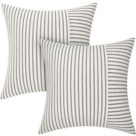 Lot De 2 Housse Coussin 40 X 40 Housse De Coussin Coton Coton Coussin Canape Rayures Coussin Déco Bohème Coussin Canape Déco Pour Canapé Salon Chambre Coussins D'extérieur 40 X 40 Gris