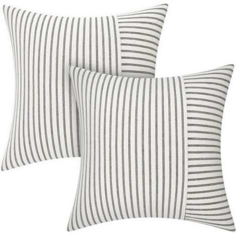 Lot De 2 Housse Coussin 40 X 40 Housse De Coussin Coton Coton Coussin Canape Rayures Coussin Déco Bohème Coussin Canape Déco Pour Canapé Salon Chambre Coussins D'extérieur 40 X 40 Gris