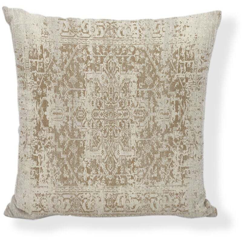 Lot de 2 Housse Coussin 45x45 Boheme Moderne Decoratif Taie d'oreiller Lin Housses de Coussin Beige Mandala Motif Carrée Coussin Decoratif pour