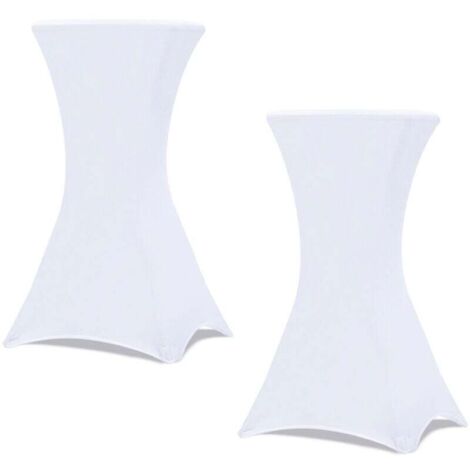 Lot de 2 housses blanches pour table haute pliante 105 CM