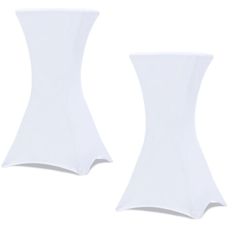 Lot de 2 housses blanches pour table haute pliante 105 CM